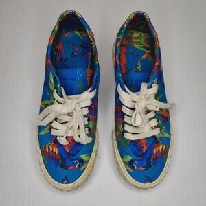 FARM RIO Women's Tropical Blue Macaw Sneakers size US 8, BR 37, EU 39
